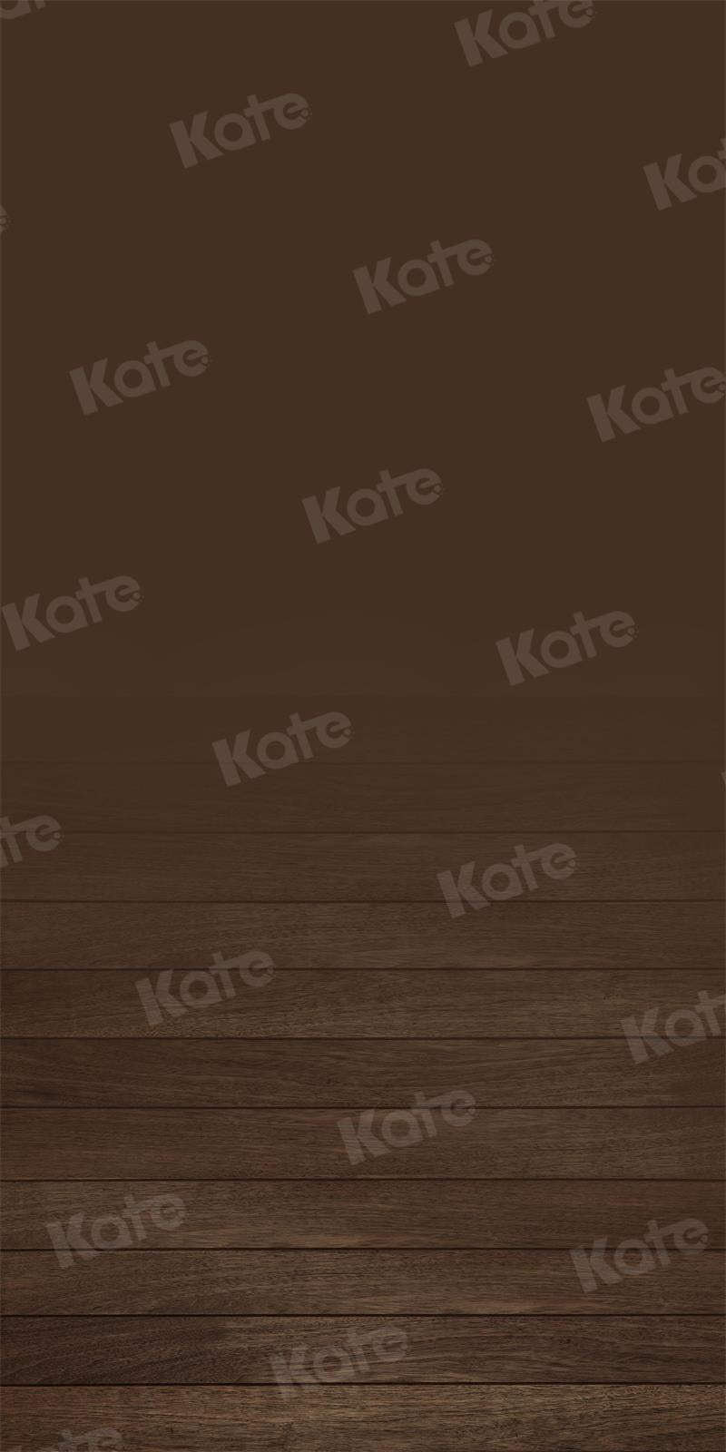 Kate Sweep Chocolate Color Vintage Backdrop Wood Plank Texture for Photography - Kate Backdrop AU