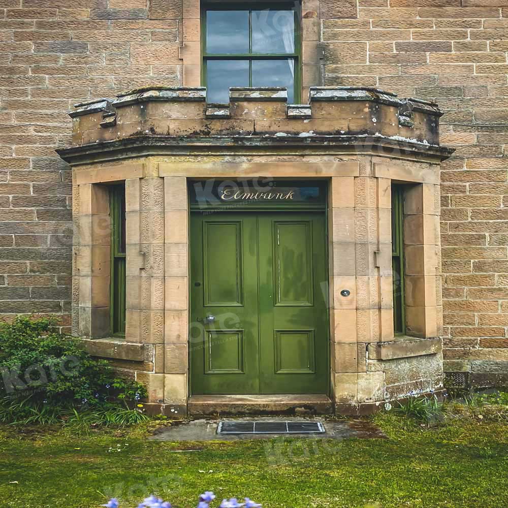 Kate Building Green Grass Backdrop Brick Wall Designed by Chain Photography - Kate Backdrop AU