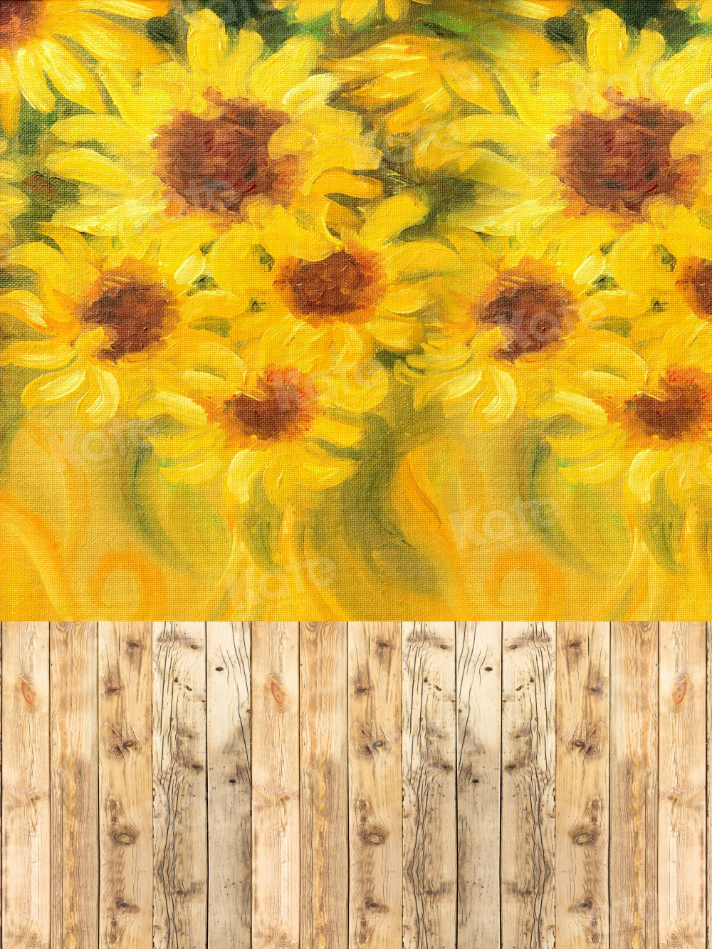Kate Autumn Sunflower Wood Floor Backdrop for Photography - Kate Backdrop AU