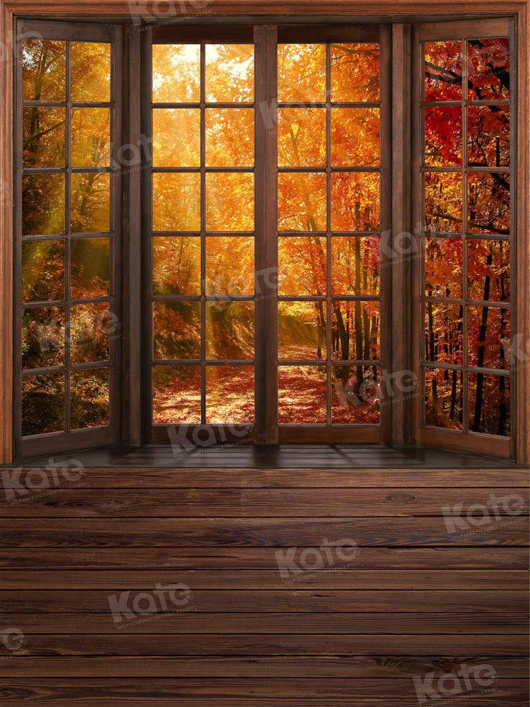 Kate Autumn French Windows Backdrop Wood Designed by Chain Photography - Kate Backdrop AU