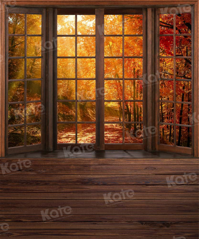 Kate Autumn French Windows Backdrop Wood Designed by Chain Photography - Kate Backdrop AU