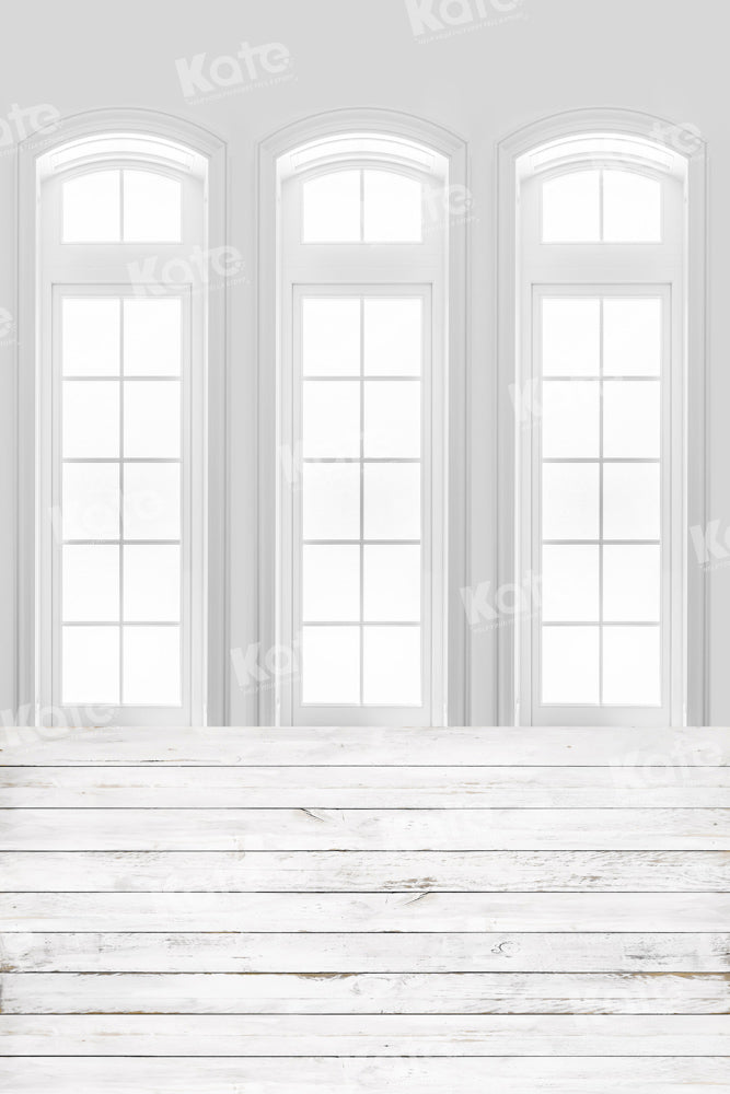 Kate Indoor Windows Backdrop White Wood Splicing Designed by Chain Photography