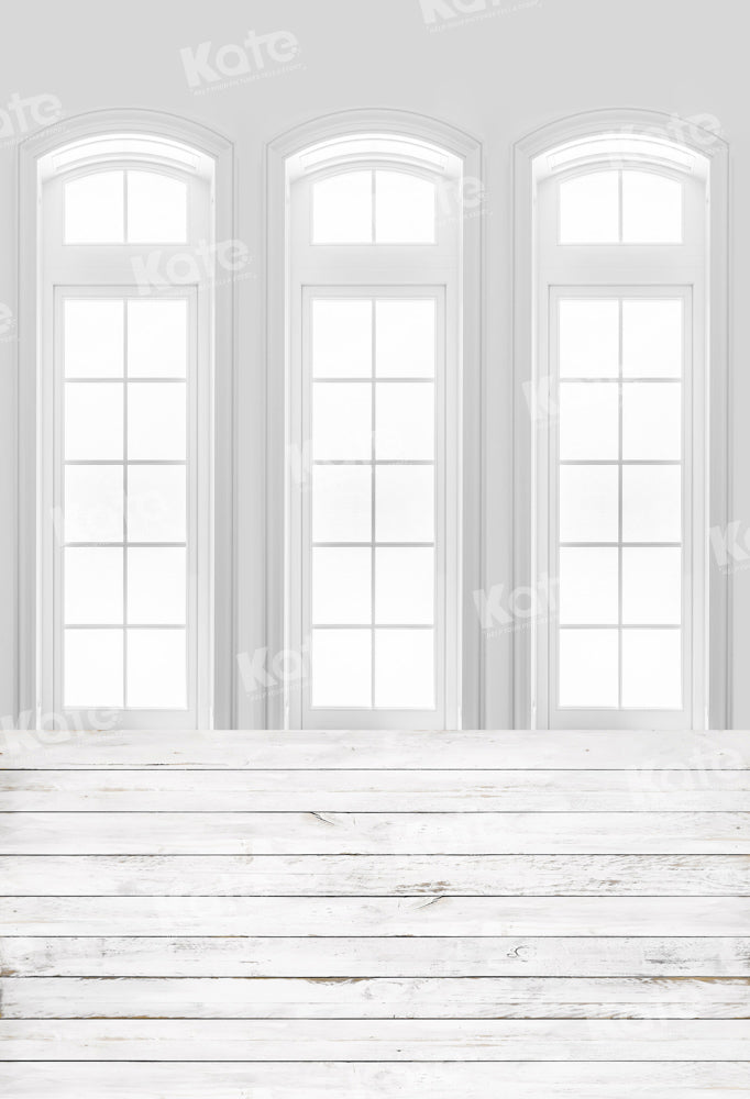 Kate Indoor Windows Backdrop White Wood Splicing Designed by Chain Photography