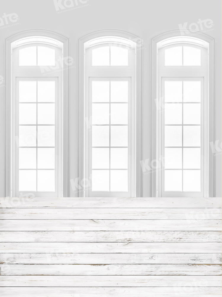 Kate Indoor Windows Backdrop White Wood Splicing Designed by Chain Photography