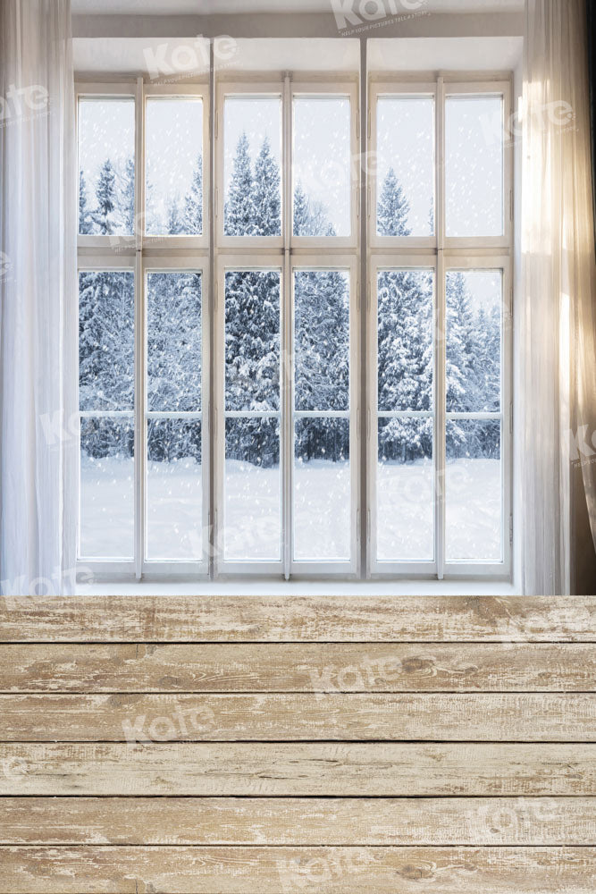 Kate Winter Snow Indoor Window Backdrop Designed by Chain Photography