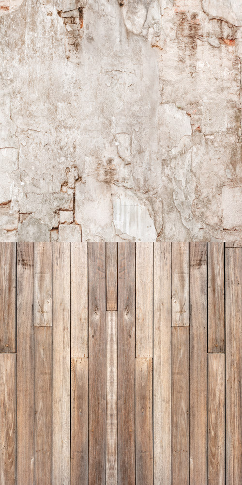 Kate Retro Brick Wall Plank Stitching Backdrop Designed by Kate Image