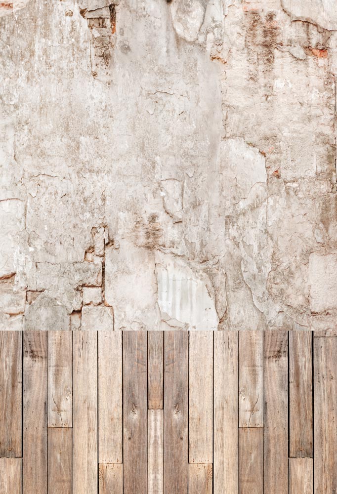 Kate Retro Brick Wall Plank Stitching Backdrop Designed by Kate Image