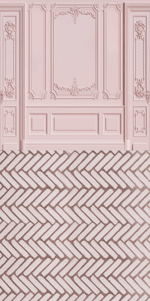 Kate Pink Wall Floor Splicing Backdrop Designed by Kate Image - Kate Backdrop AU