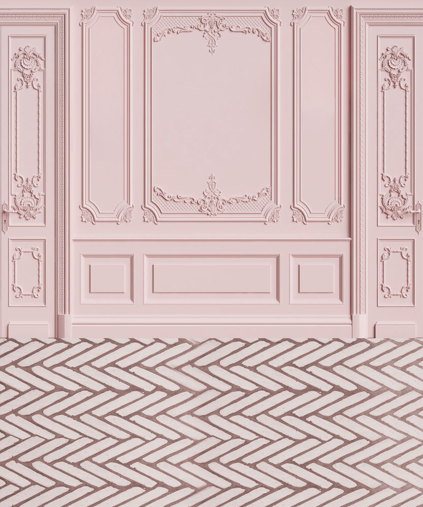 Kate Pink Wall Floor Splicing Backdrop Designed by Kate Image - Kate Backdrop AU