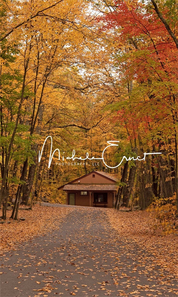 Kate Cabin in the Woods Backdrop Autumn Designed By Michele Ernst Photography