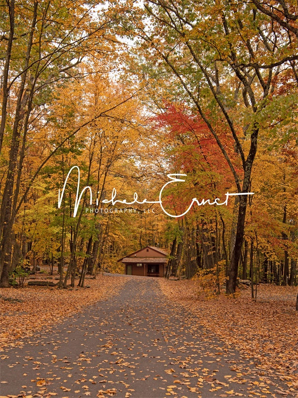 Kate Cabin in the Woods Backdrop Autumn Designed By Michele Ernst Photography