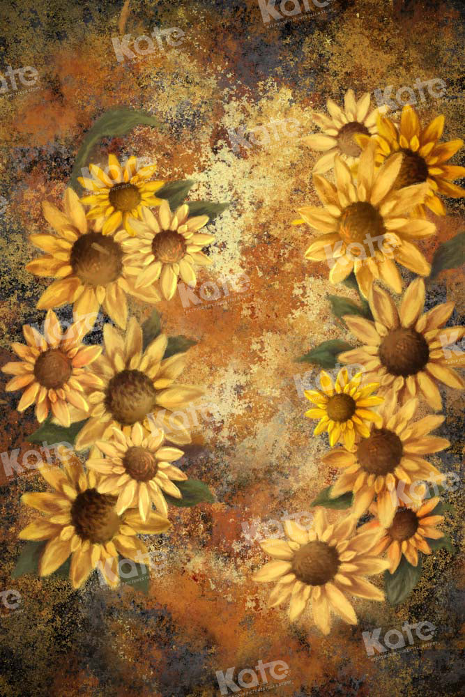 Kate Sunflower Backdrop Autumn Mottled Texture Designed by GQ