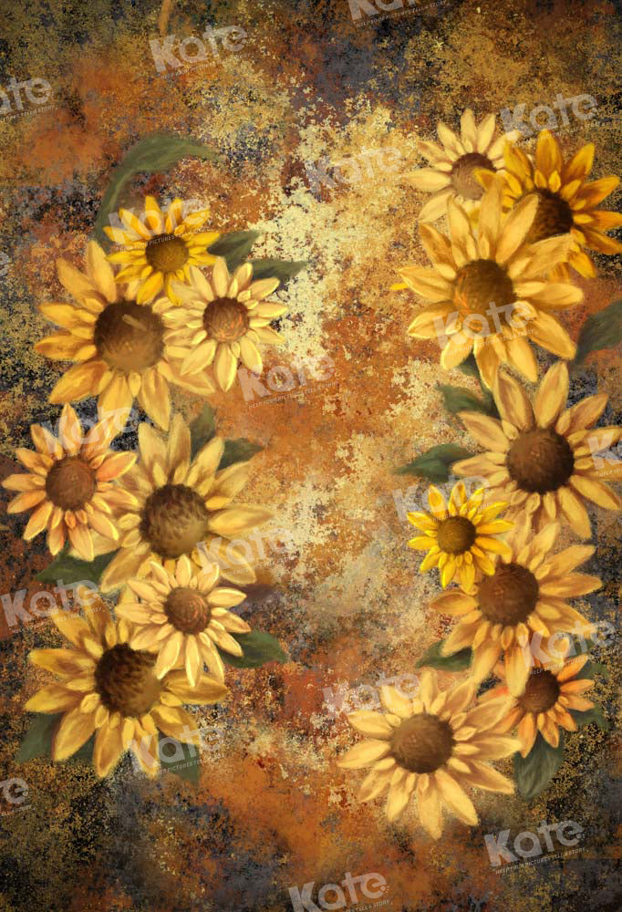 Kate Sunflower Backdrop Autumn Mottled Texture Designed by GQ