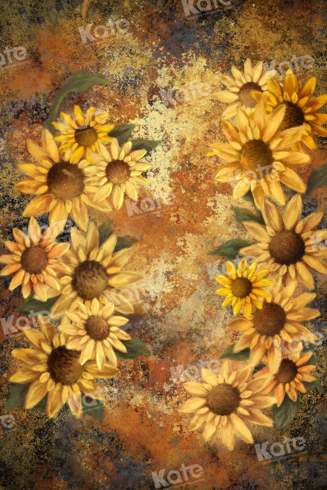 Kate Sunflower Backdrop Autumn Mottled Texture Designed by GQ