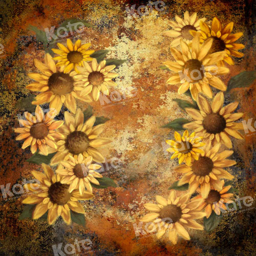 Kate Sunflower Backdrop Autumn Mottled Texture Designed by GQ