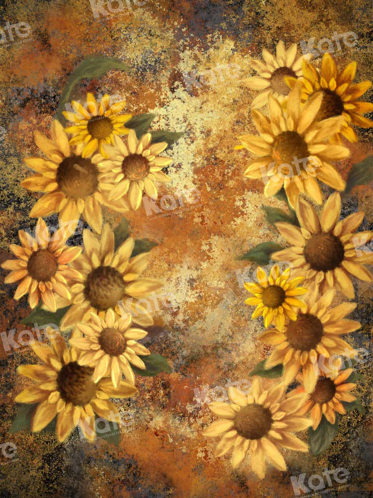 Kate Sunflower Backdrop Autumn Mottled Texture Designed by GQ