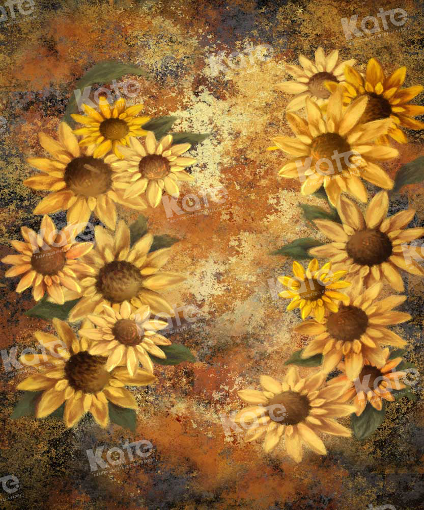 Kate Sunflower Backdrop Autumn Mottled Texture Designed by GQ