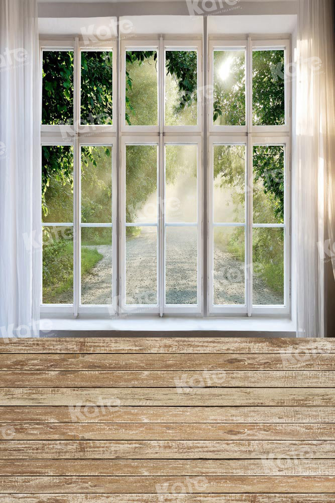 Kate Spring Window Backdrop Plank Stitching Designed by Kate Image - Kate Backdrop AU