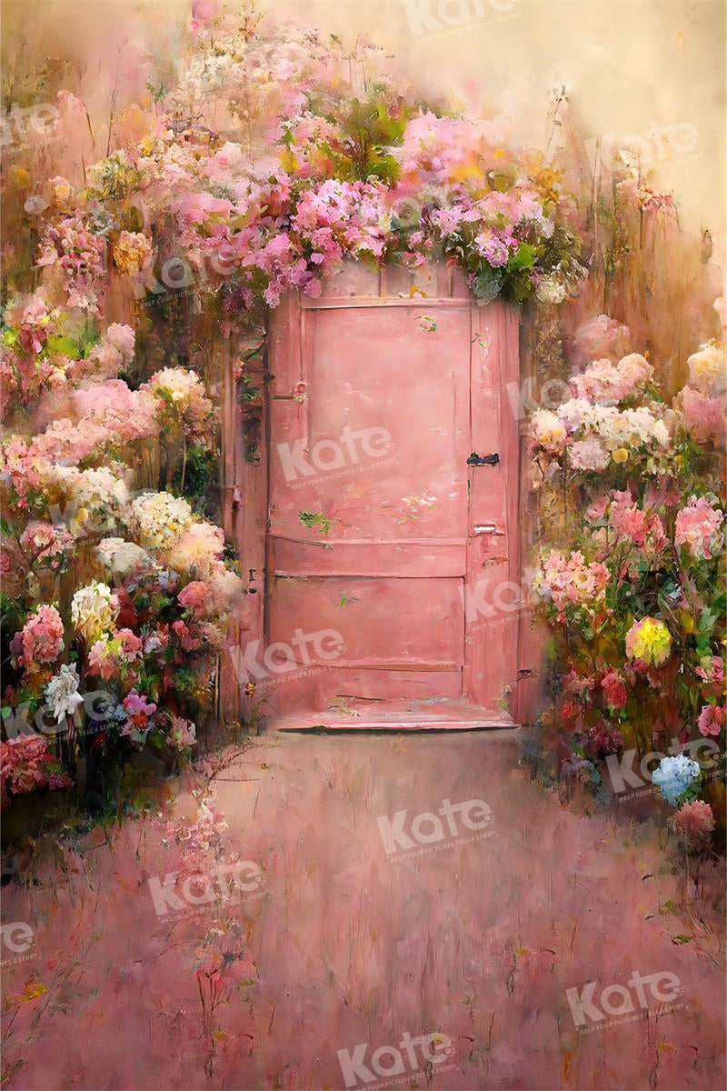 Kate Spring Flower Pink Backdrop Door for Photography