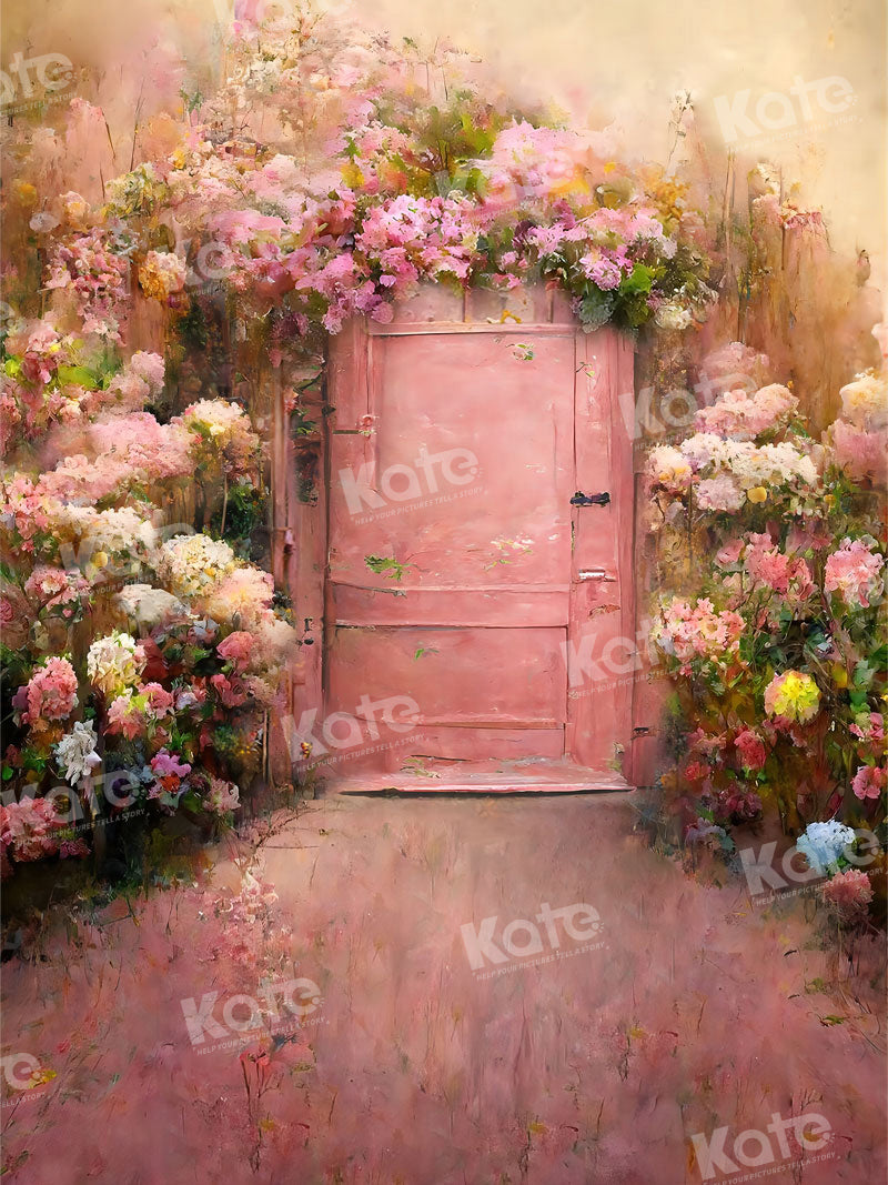 Kate Spring Flower Pink Backdrop Door for Photography
