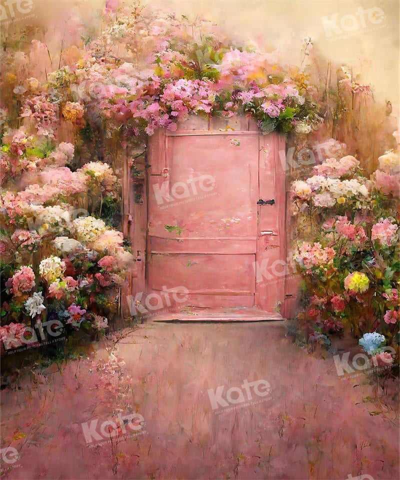 Kate Spring Flower Pink Backdrop Door for Photography