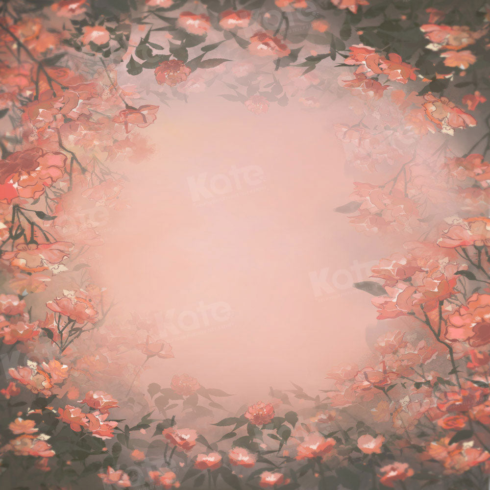 Kate Fine Art Orange Red Floral Backdrop Designed by GQ - Kate Backdrop AU