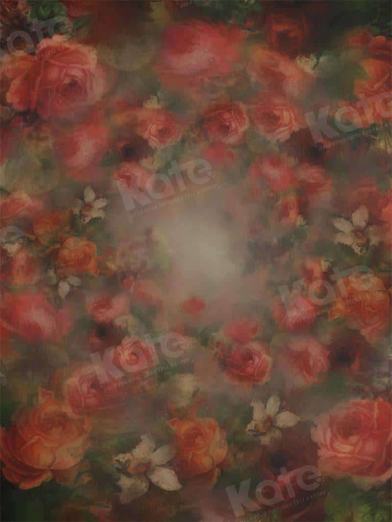 Kate Red Flower Portrait Backdrop Fine Art for photography - Kate Backdrop AU