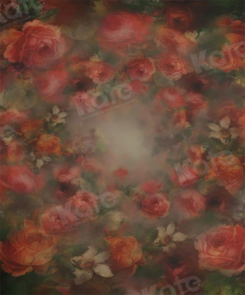 Kate Red Flower Portrait Backdrop Fine Art for photography - Kate Backdrop AU