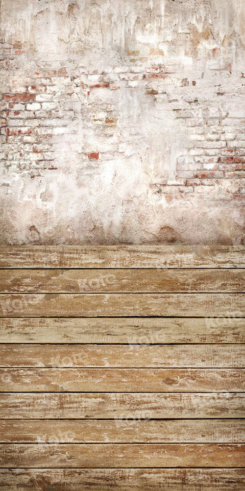 Kate Sweep Brick Wall Wood Splicing Backdrop Designed by Chain Photography