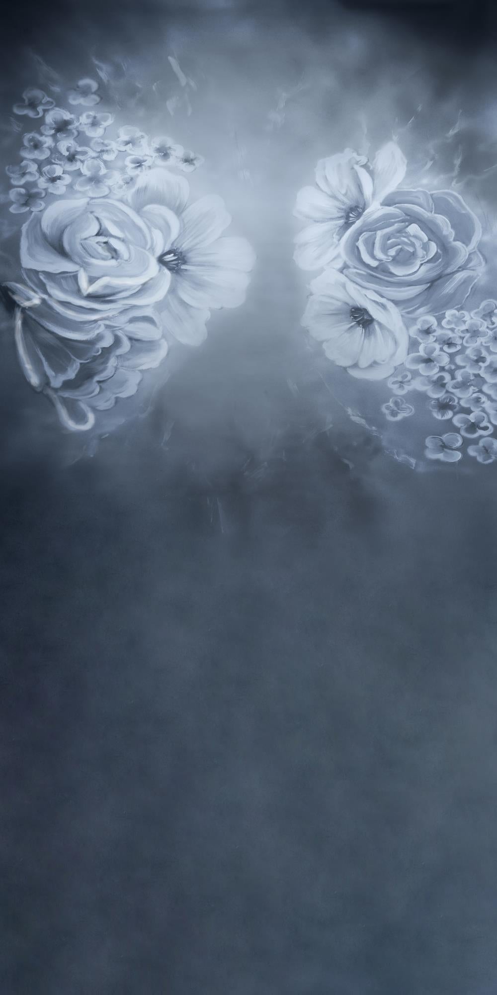 Kate Fine Art Flowers Gray Backdrop Portrait Photography Designed by JS Photography