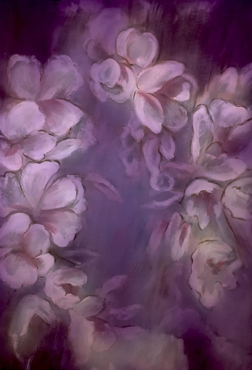 Kate Fine Art Purple Backdrop Painting Florals for Photography