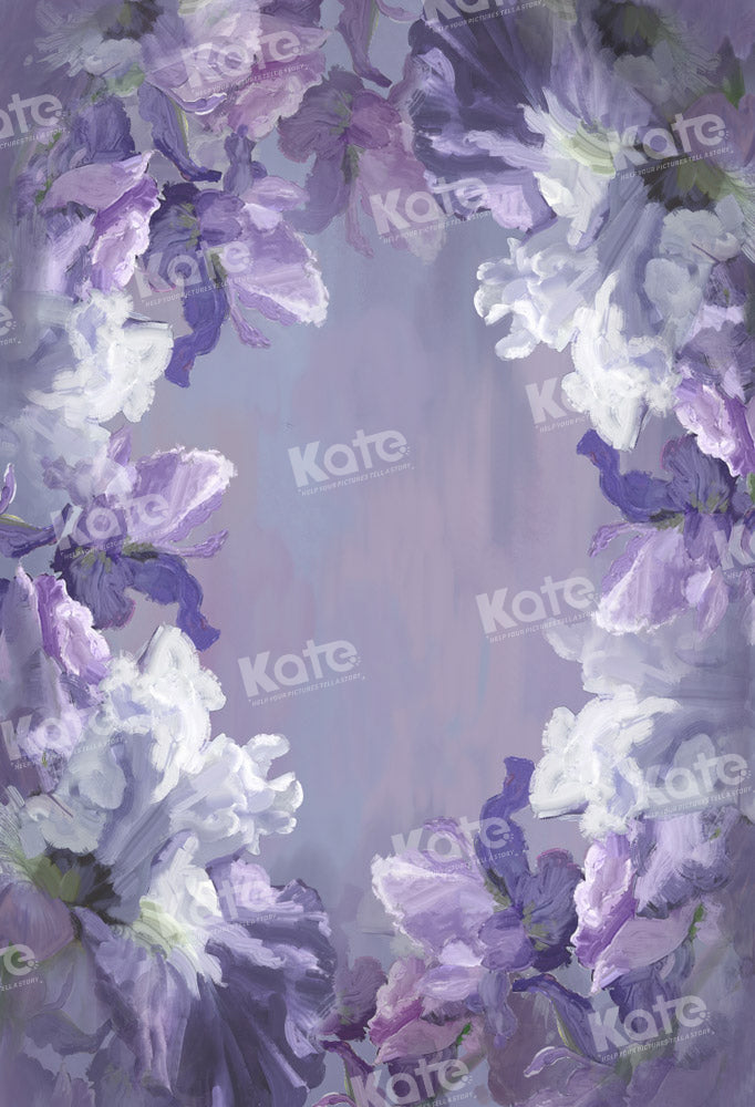 Kate Fine Art Hand Painted Backdrop Purple Floral Designed by GQ