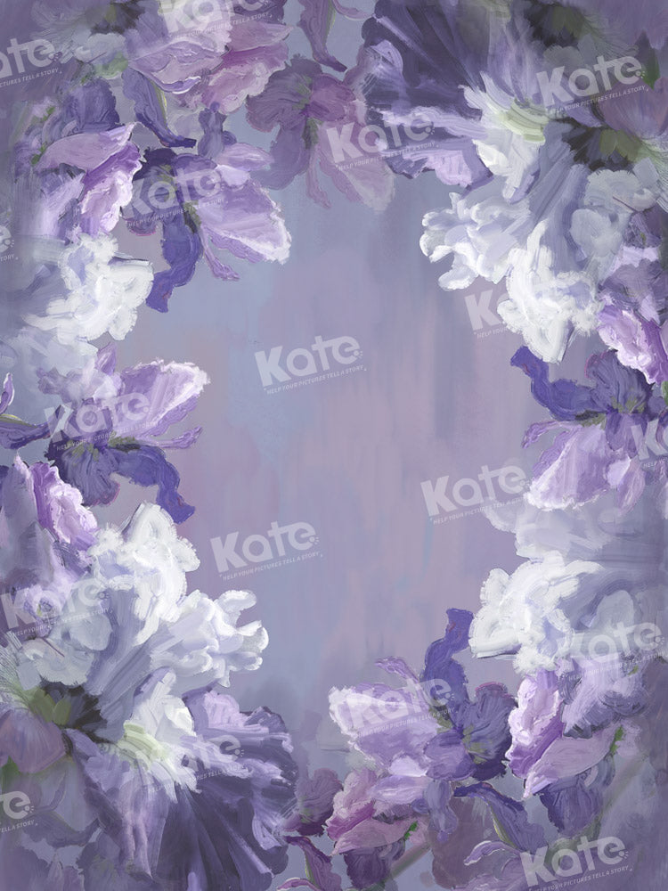Kate Fine Art Hand Painted Backdrop Purple Floral Designed by GQ