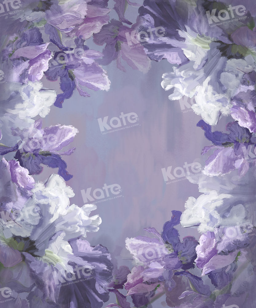 Kate Fine Art Hand Painted Backdrop Purple Floral Designed by GQ