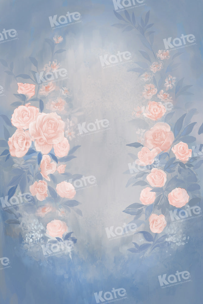 Kate Fine Art Blue Floral Backdrop Designed by GQ