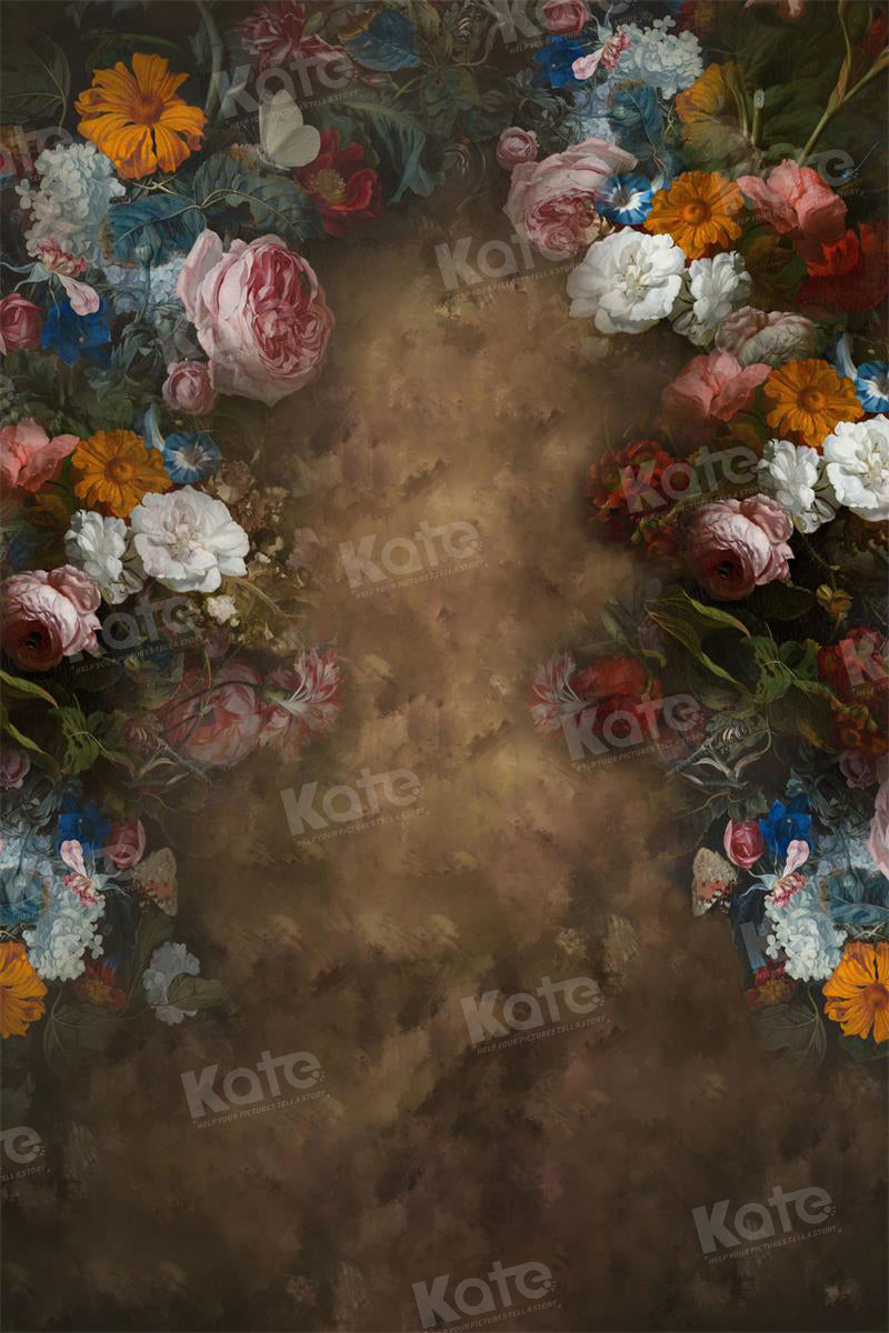 Kate Retro Brown Flower Portrait Backdrop Fine Art for photography