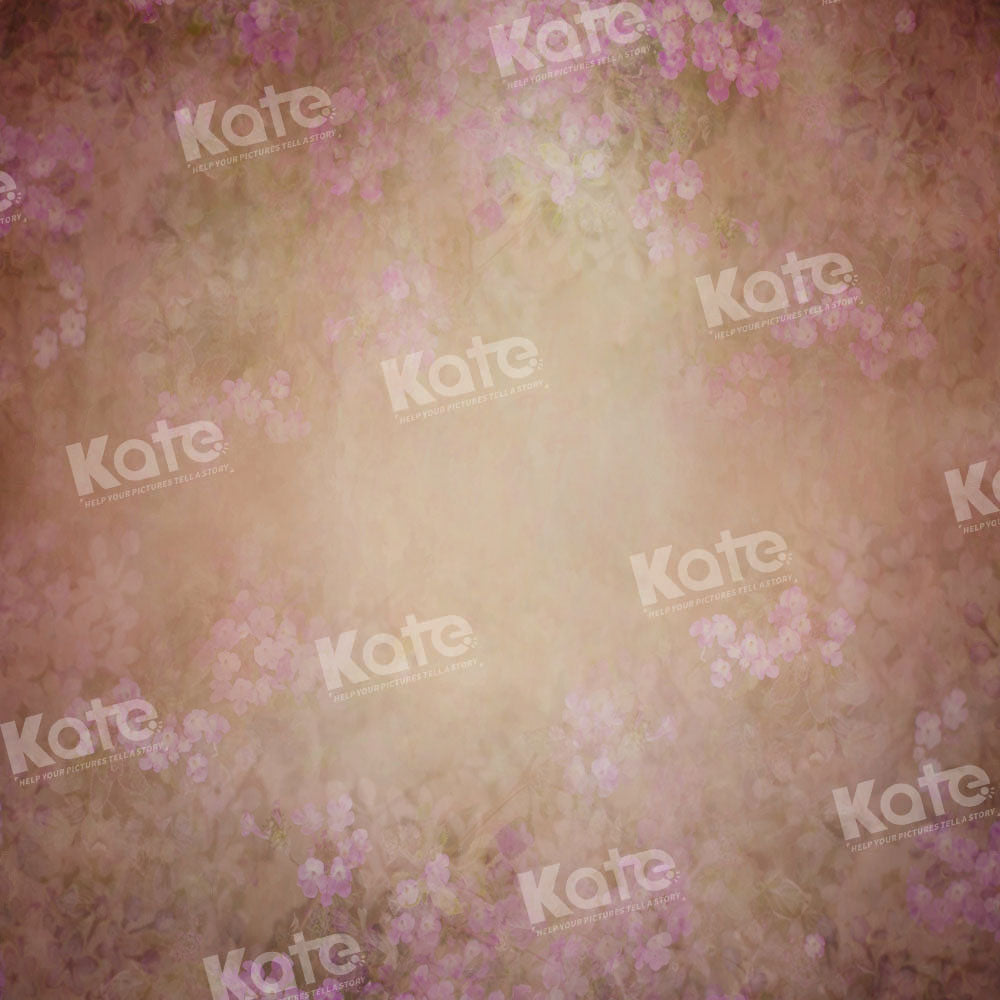 Kate Fine Art Purple Floral Little Brown Backdrop Designed by GQ