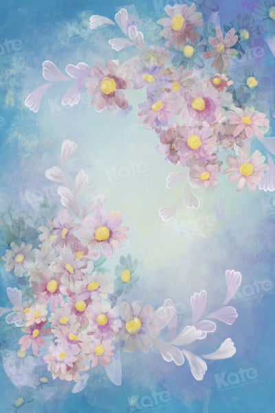 Kate Blue Abstract Flower Backdrop Fine Art Portrait Designed by GQ - Kate Backdrop AU