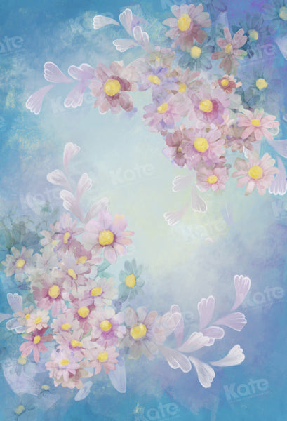 Kate Blue Abstract Flower Backdrop Fine Art Portrait Designed by GQ - Kate Backdrop AU