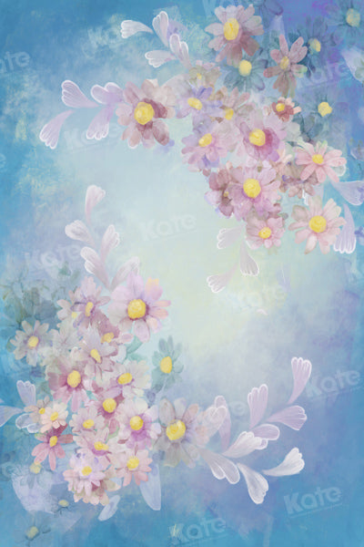 Kate Blue Abstract Flower Backdrop Fine Art Portrait Designed by GQ - Kate Backdrop AU