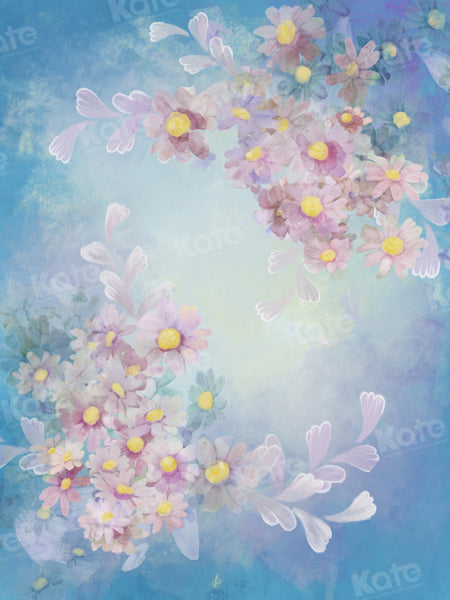 Kate Blue Abstract Flower Backdrop Fine Art Portrait Designed by GQ - Kate Backdrop AU