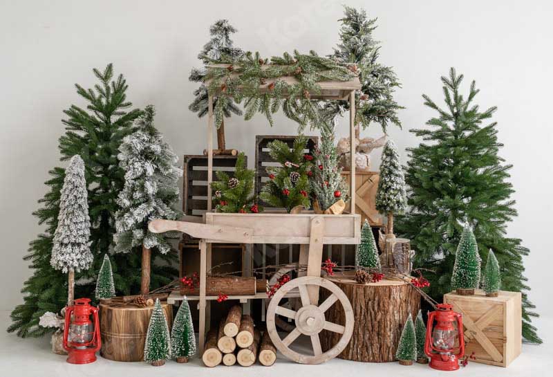 Kate Christmas Tree Vending Truck Winter Backdrop Designed by Emetselch - Kate Backdrop AU