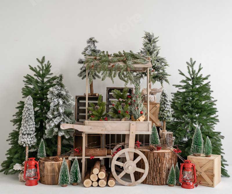 Kate Christmas Tree Vending Truck Winter Backdrop Designed by Emetselch - Kate Backdrop AU