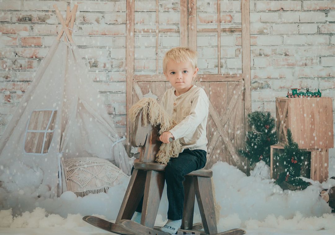 Kate Snow Christmas Barn Door Backdrop for Photography - Kate Backdrop AU