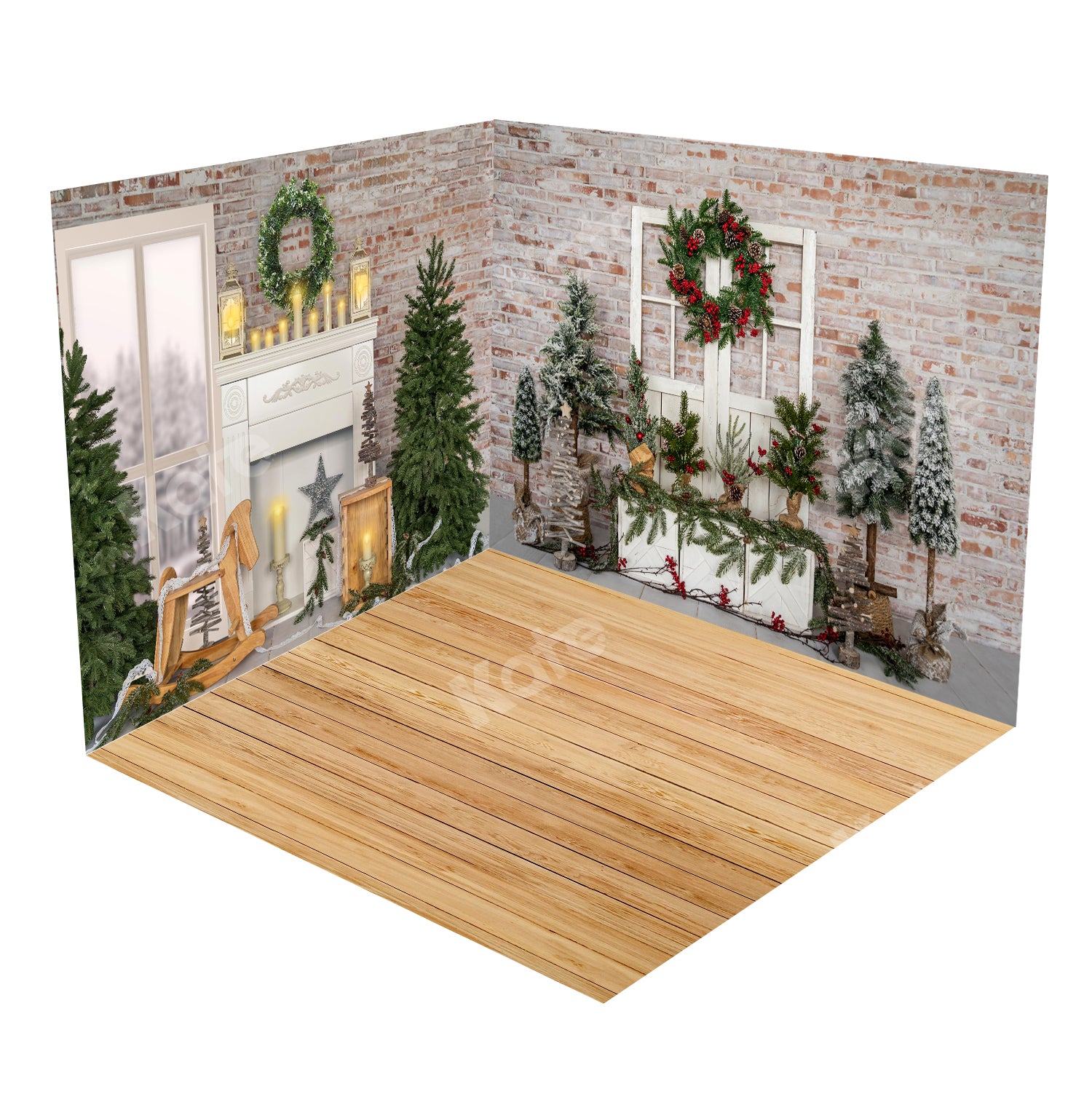 Kate Christmas Brick&Wood Room Set