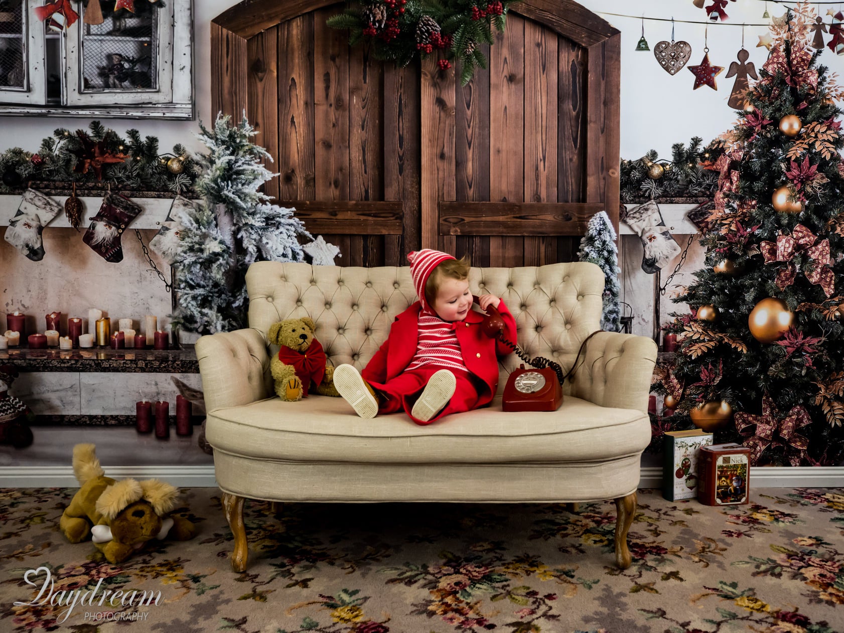 Kate Retro Christmas Room Backdrop for Photography