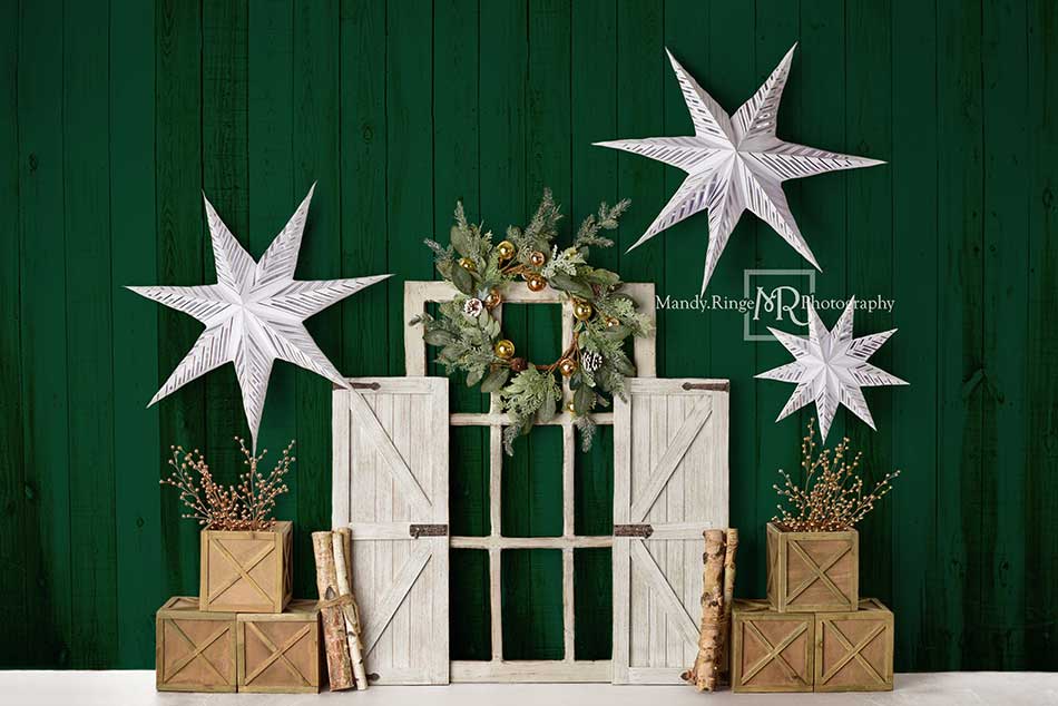 Kate Evergreen Christmas Holiday Backdrop for Photography Designed By Mandy Ringe Photography