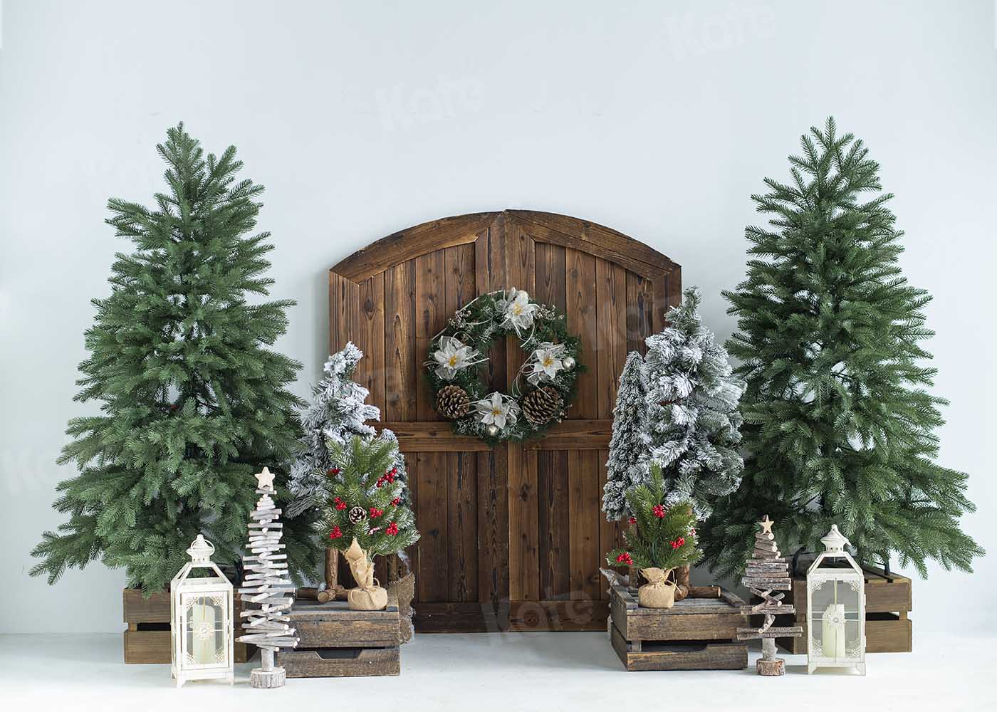 Kate Christmas Trees Barn Door Backdrop Designed by Emetselch