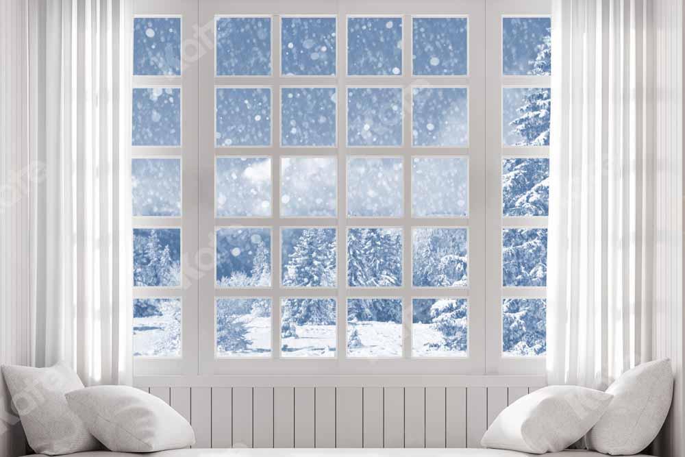 Kate Winter Snow White Window Backdrop Designed by Chain Photography - Kate Backdrop AU
