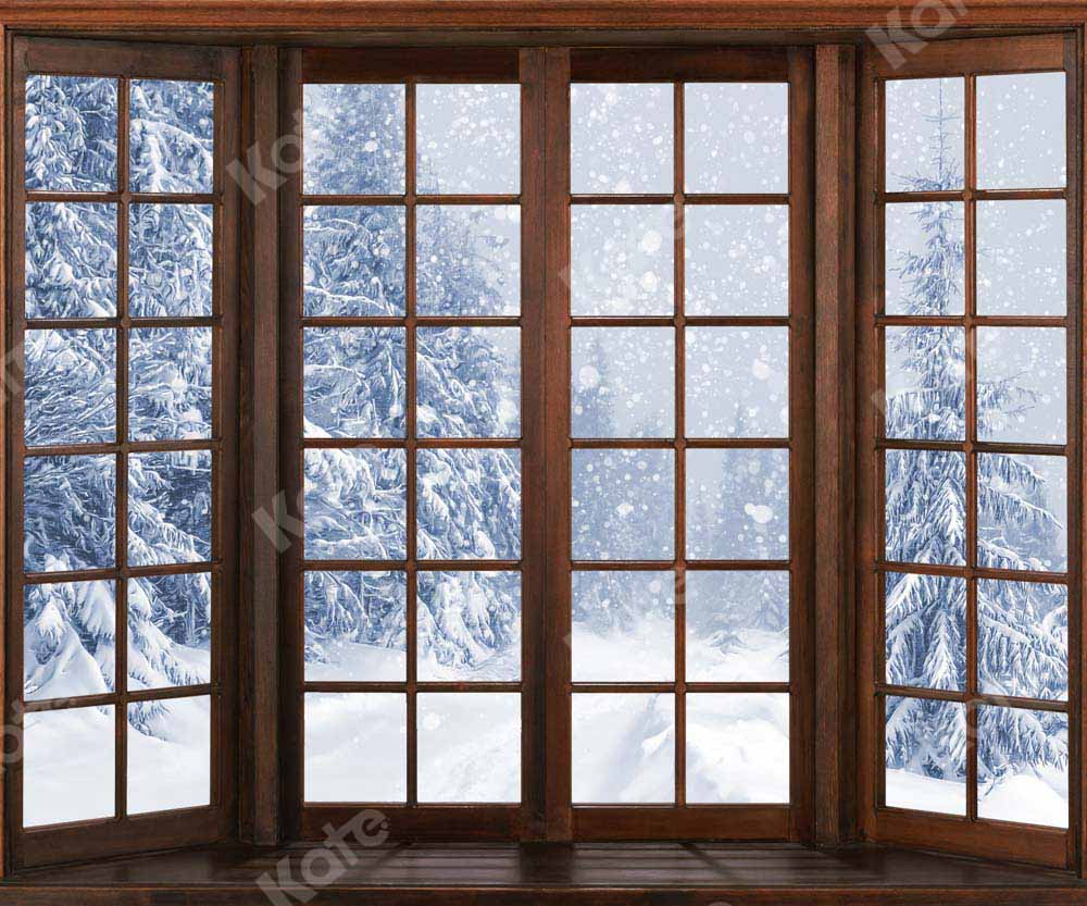Kate Winter Snow Window Backdrop Designed by Chain Photography